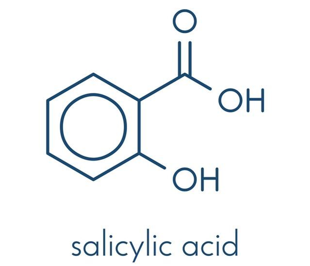 Fórmula estructural del ácido salicílico. 